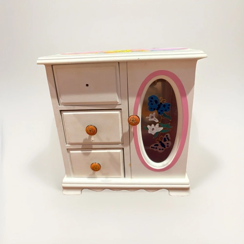 Vintage Rare Looney Tunes Tweety Bird wood and glass jewelry box